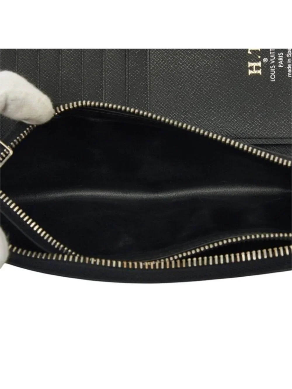 Louis Vuitton Epi Zippy Wallet Vertical Zip Around Noir Black Leather
